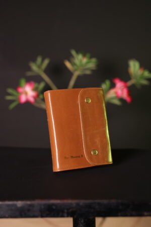 Personalised Tan Brown Wrap-Cover Bible with Name Embossing